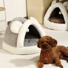 Large Coffee Plush Cat Cave Bed — product detail 4