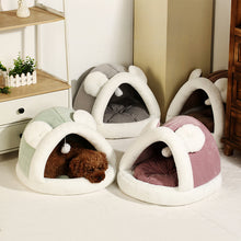 Large Coffee Plush Cat Cave Bed — product detail 5