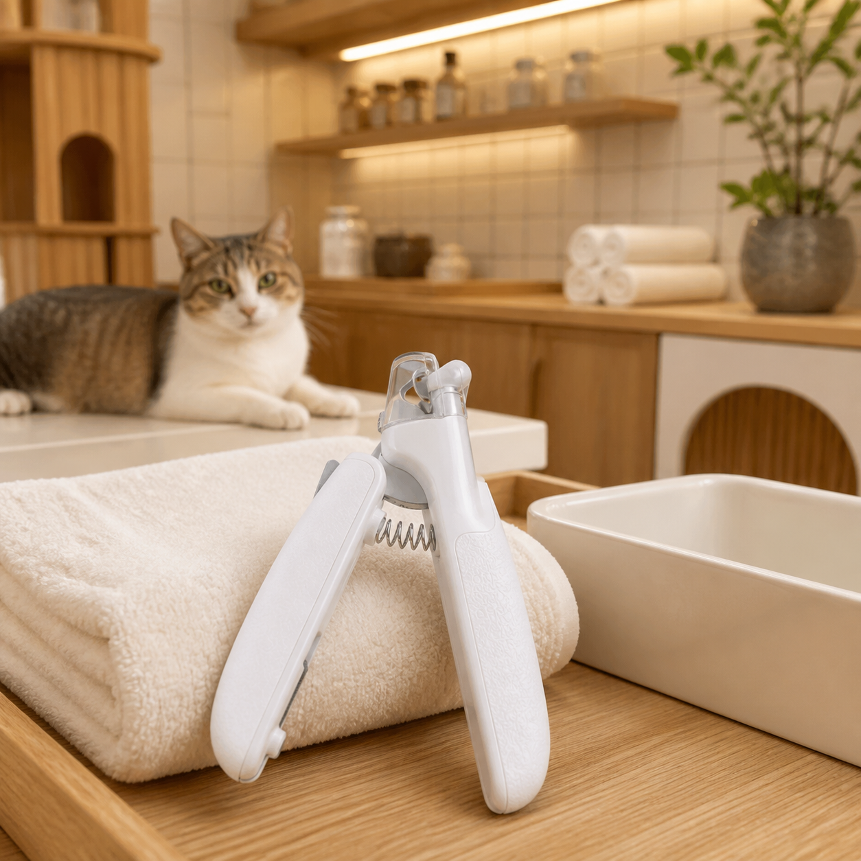 LED Cat Nail Clipper with Battery Options — cat-friendly home interior