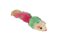 Colorful plush feather-tail mouse cat toys — supplier product view