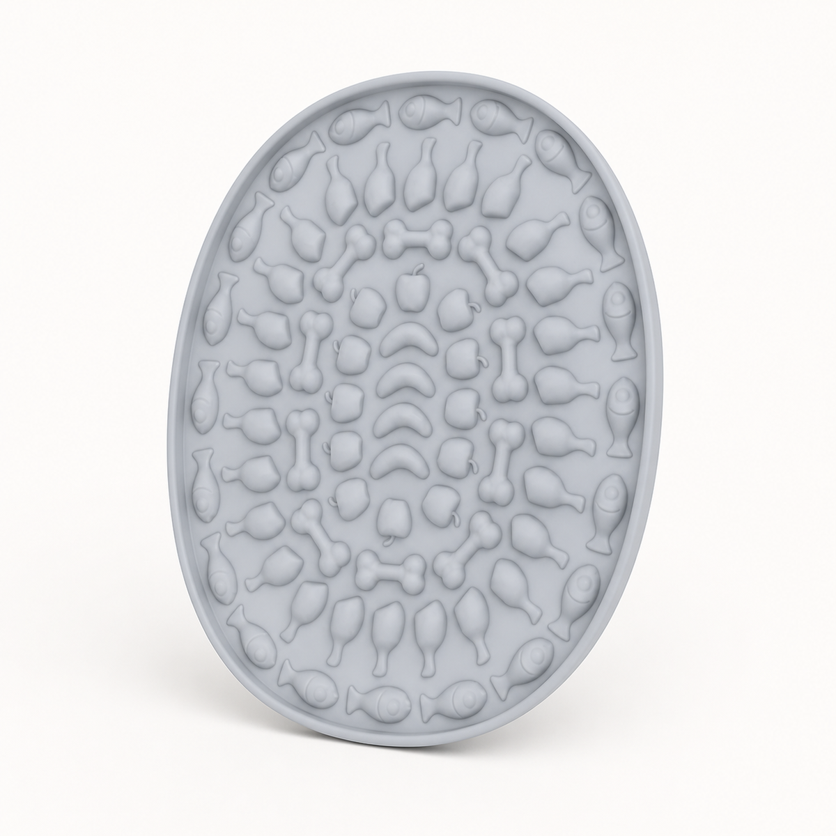 Oval Silicone Cat Lick Mat for Slow Feeding on a clean background