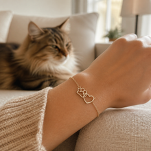 Peach-Heart Cat-Paw Charm Bracelet — cat-friendly home interior