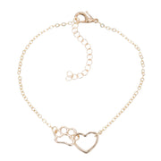 Peach-Heart Cat-Paw Charm Bracelet — product detail 1