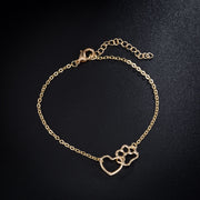 Peach-Heart Cat-Paw Charm Bracelet — product detail 2