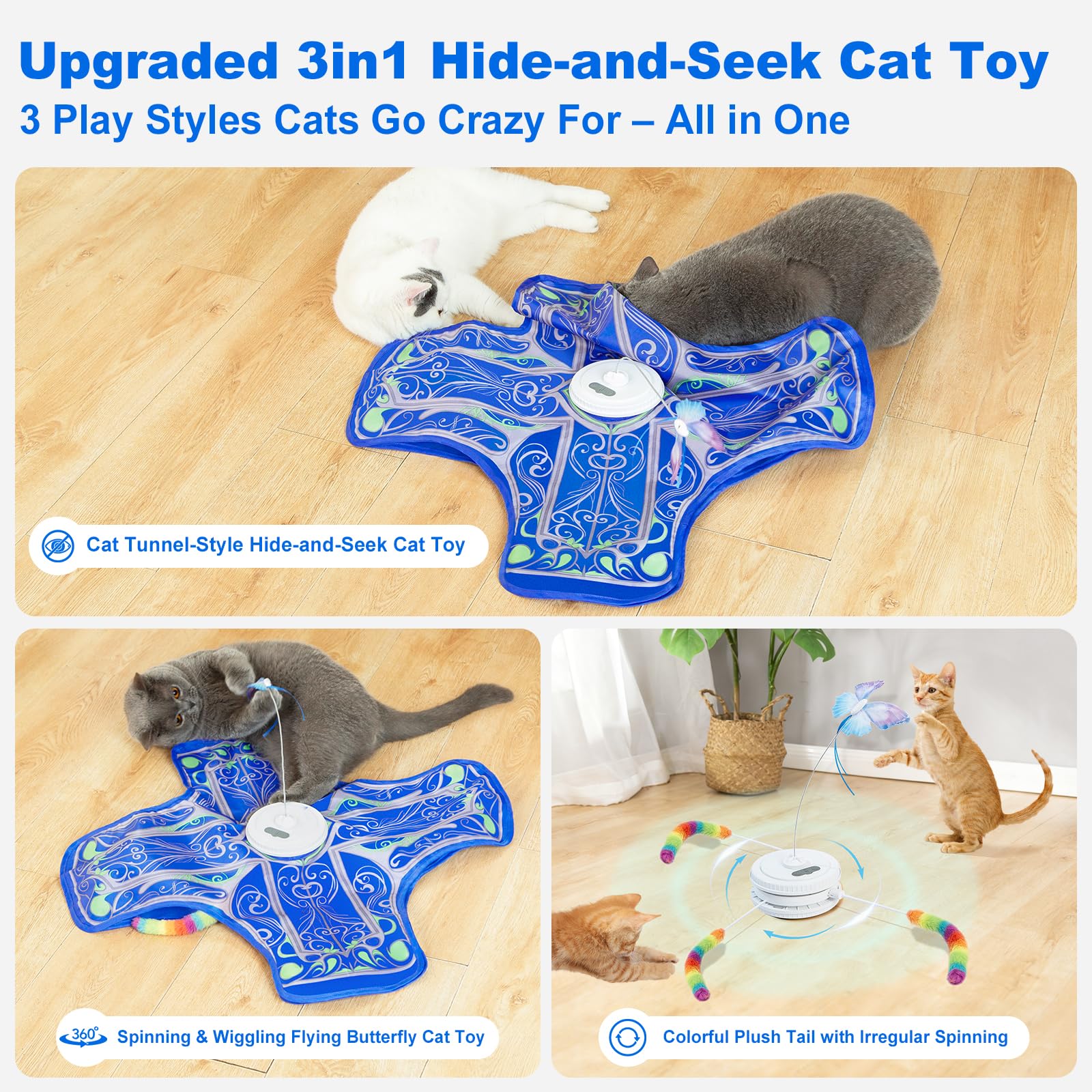 Rechargeable Hide-and-Seek Cat Tunnel Toy — cat-friendly home interior