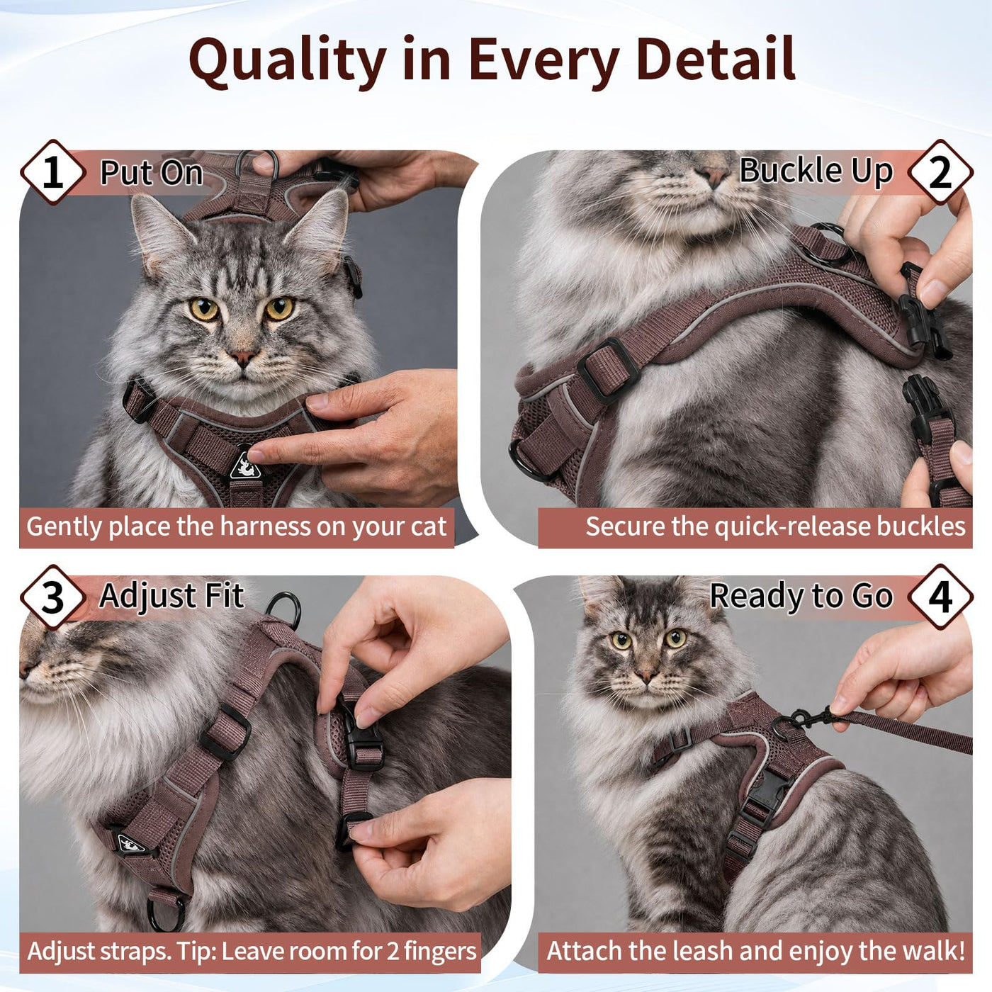 Reflective Mesh Cat Harness and Leash Set — product detail 4