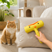 Reusable Two-Way Pet Hair Remover in a cat-friendly home interior