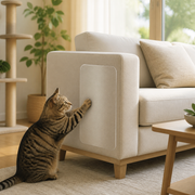 Self-Adhesive Furniture Scratch-Guard Sheets in a cat-friendly home interior