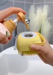 Silicone Shampoo-Dispensing Cat Bath Brush — cat-friendly home interior