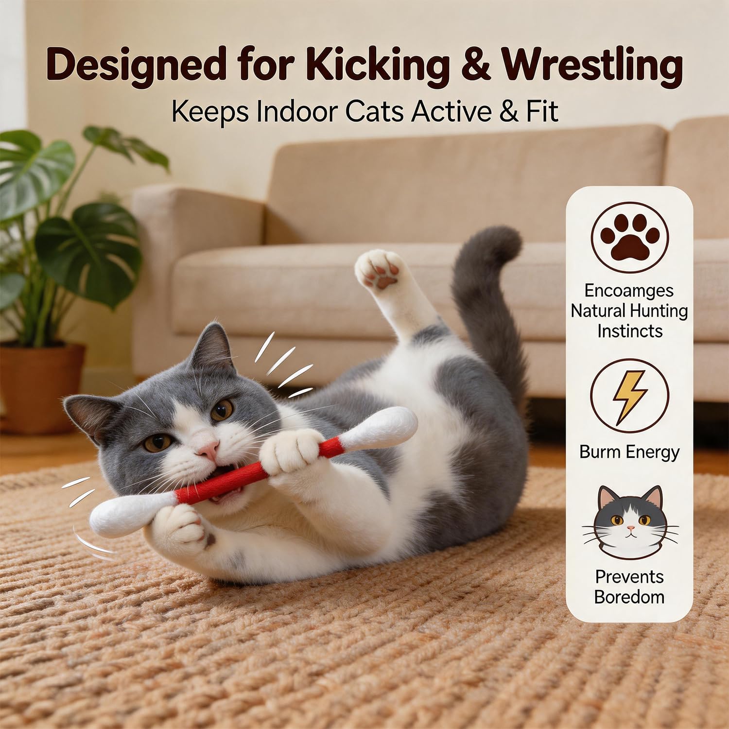 Six-Piece Catnip Cotton-Swab Kicker Toy Set — product detail 4