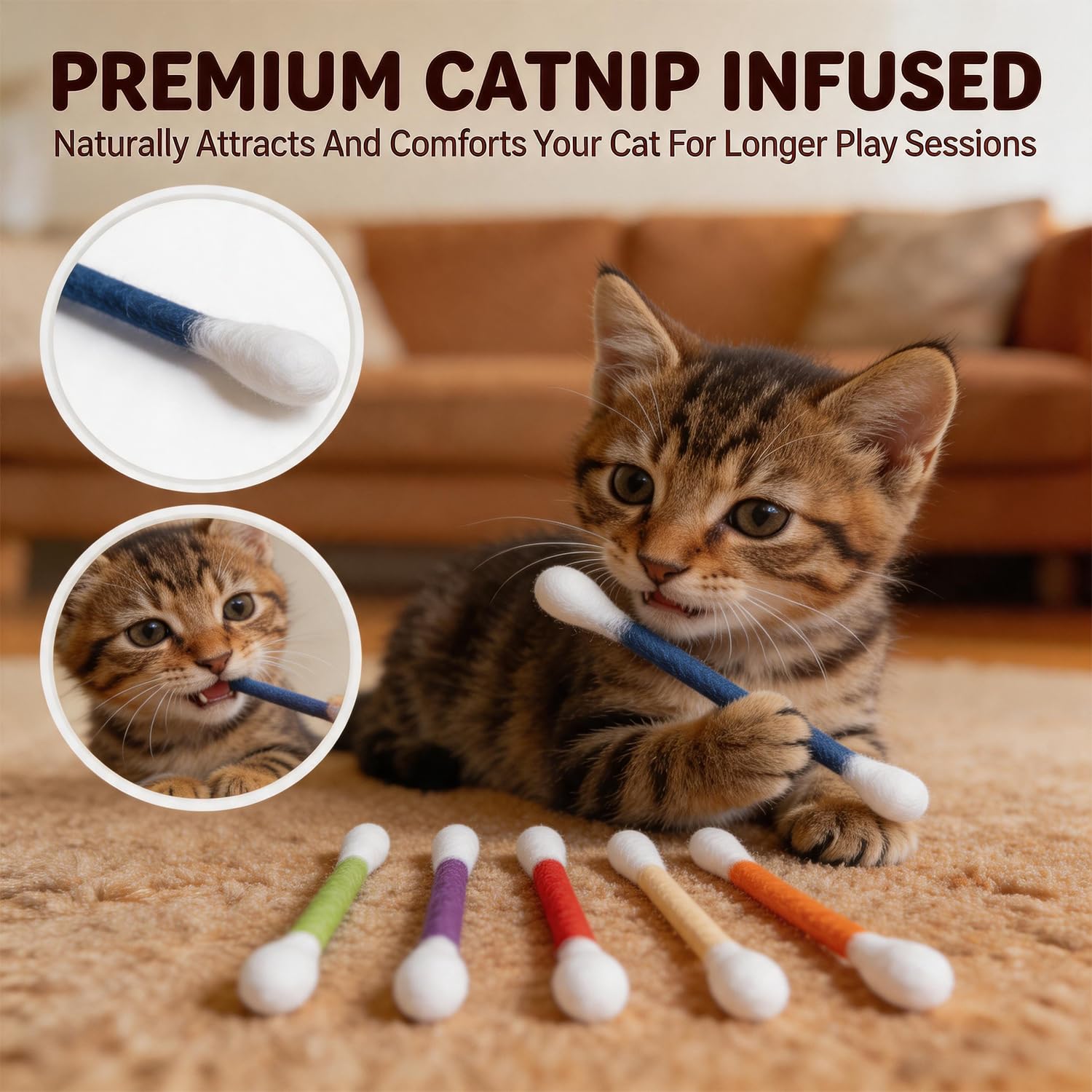 Six-Piece Catnip Cotton-Swab Kicker Toy Set — product detail 5