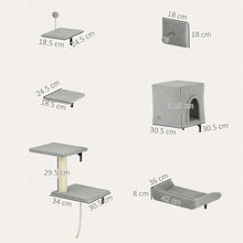 Six-Piece Wall-Mounted Cat Climbing Set — product detail 1
