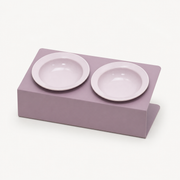 Spill-Resistant Double Ceramic Cat Bowl Station — clean background product view