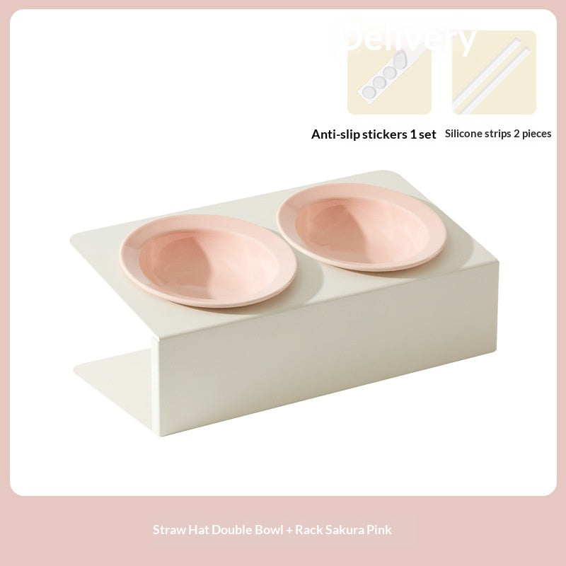 Spill-Resistant Double Ceramic Cat Bowl Station — product detail 6
