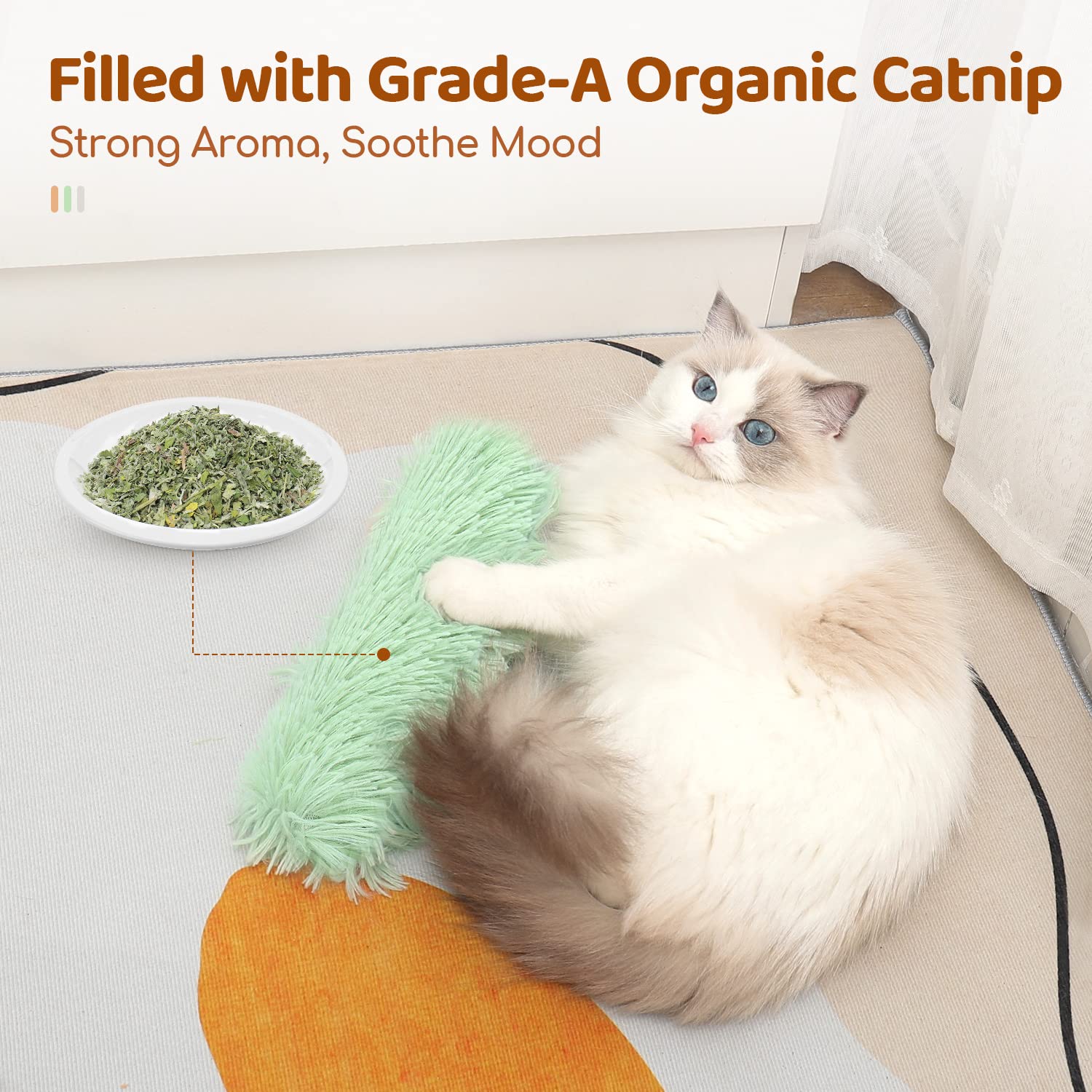 Three-Pack Catnip Crinkle Pillow Toys — cat-friendly home interior