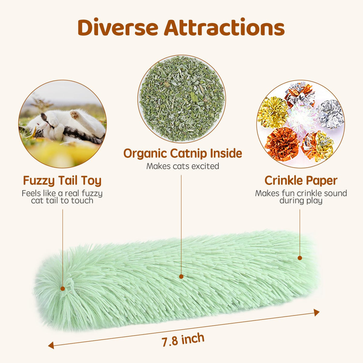 Three-Pack Catnip Crinkle Pillow Toys — product detail 1