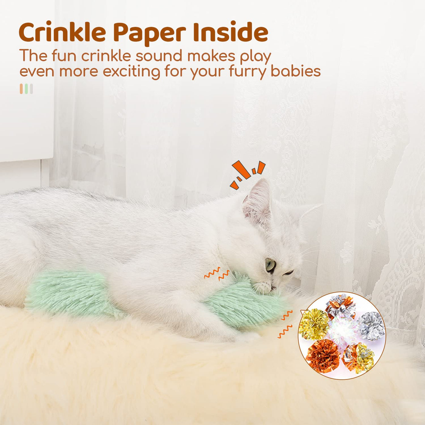 Three-Pack Catnip Crinkle Pillow Toys — product detail 2