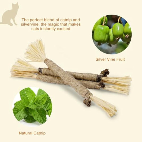Three-Pack Natural Silvervine Cat Sticks — clean background product view