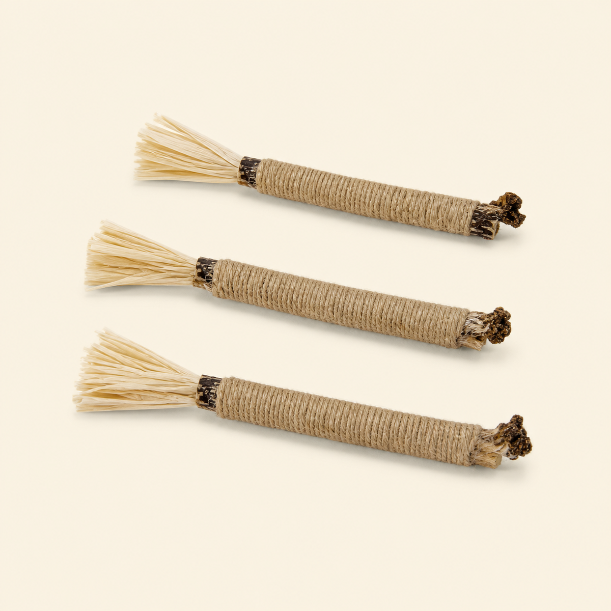 Three-Pack Natural Silvervine Cat Sticks on a clean background