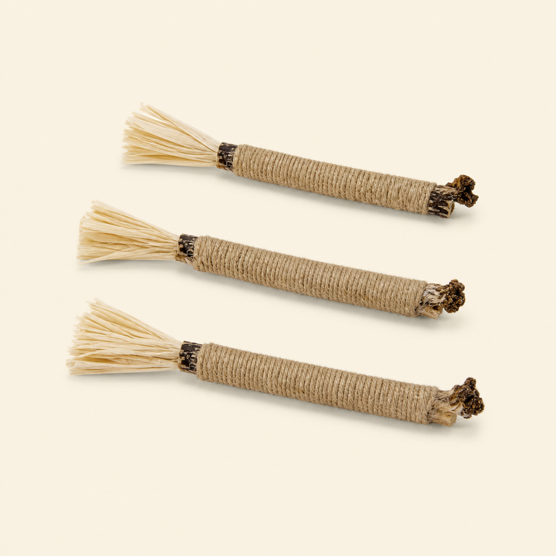 Three-Pack Natural Silvervine Cat Sticks on a clean background