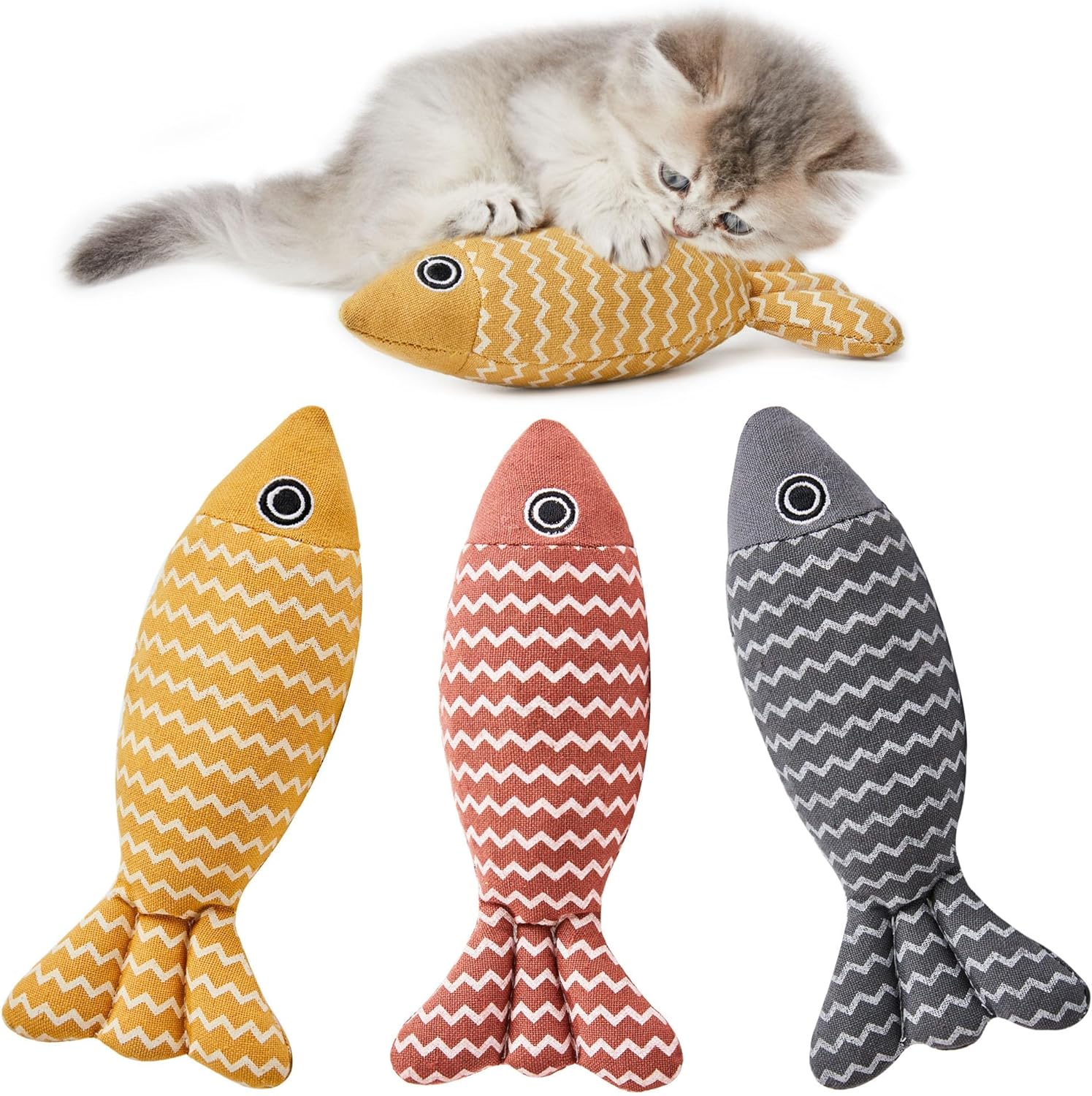 Three-Piece Catnip Fish Kicker Toy Set — product detail 1