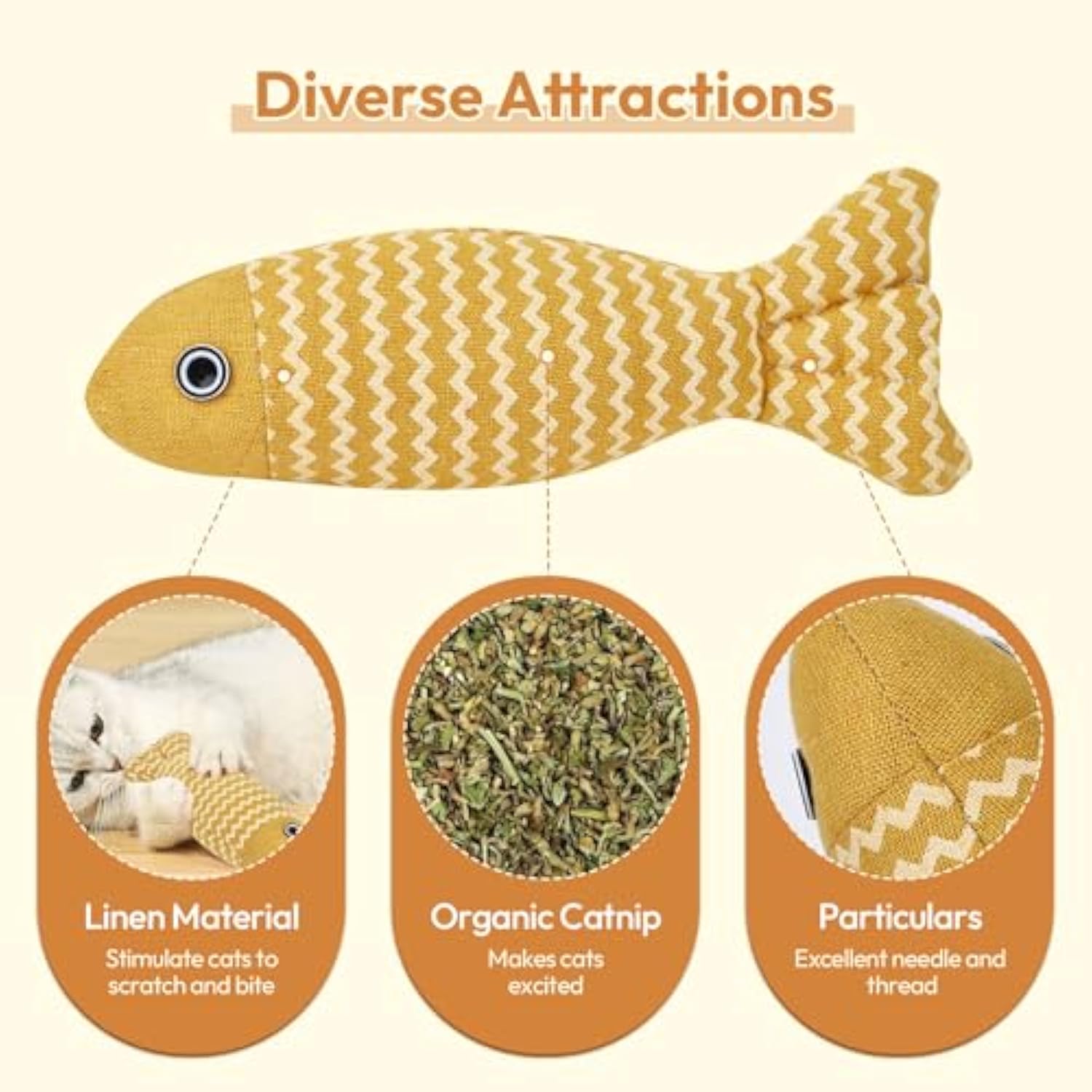 Three-Piece Catnip Fish Kicker Toy Set — product detail 3
