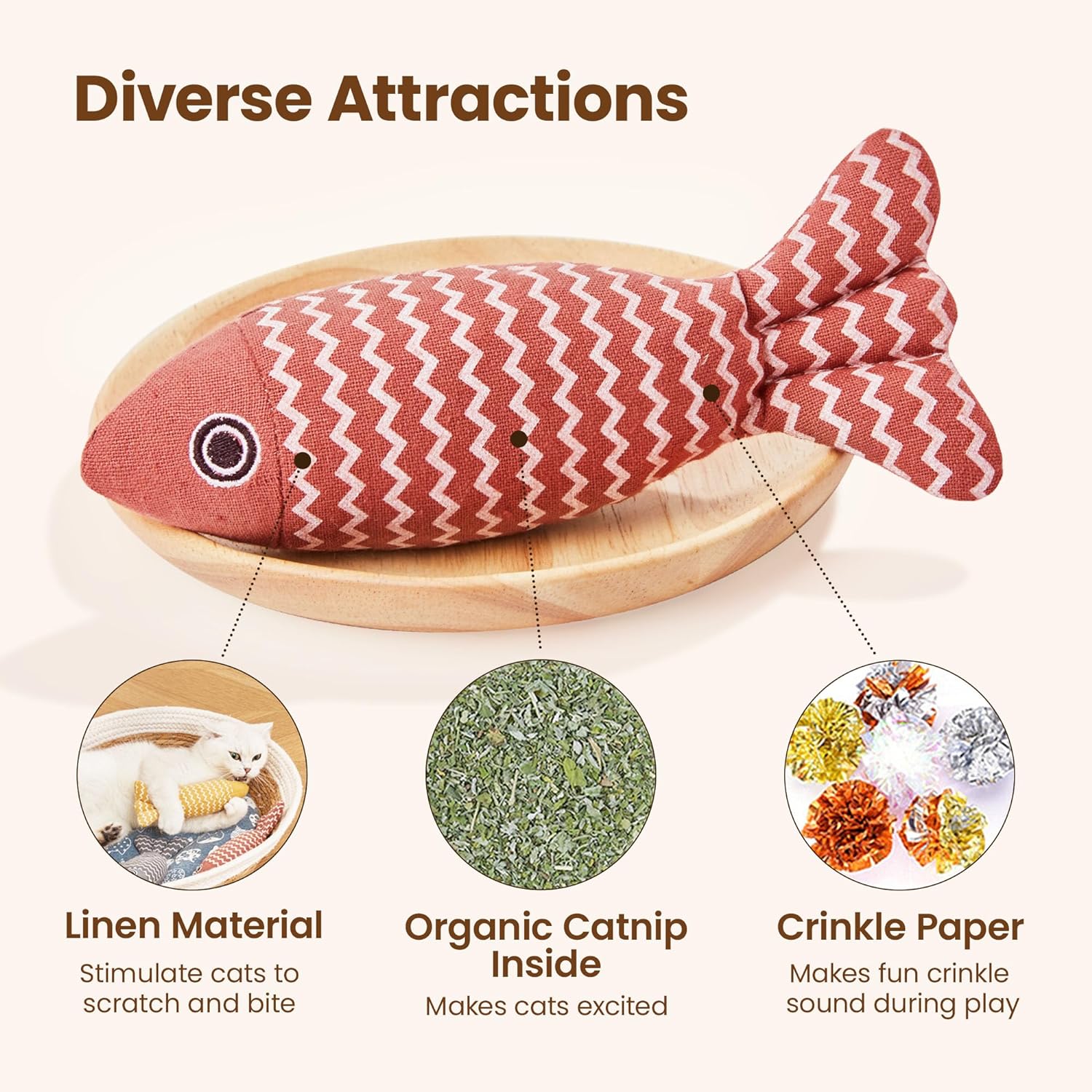 Three-Piece Catnip Fish Kicker Toy Set — product detail 7