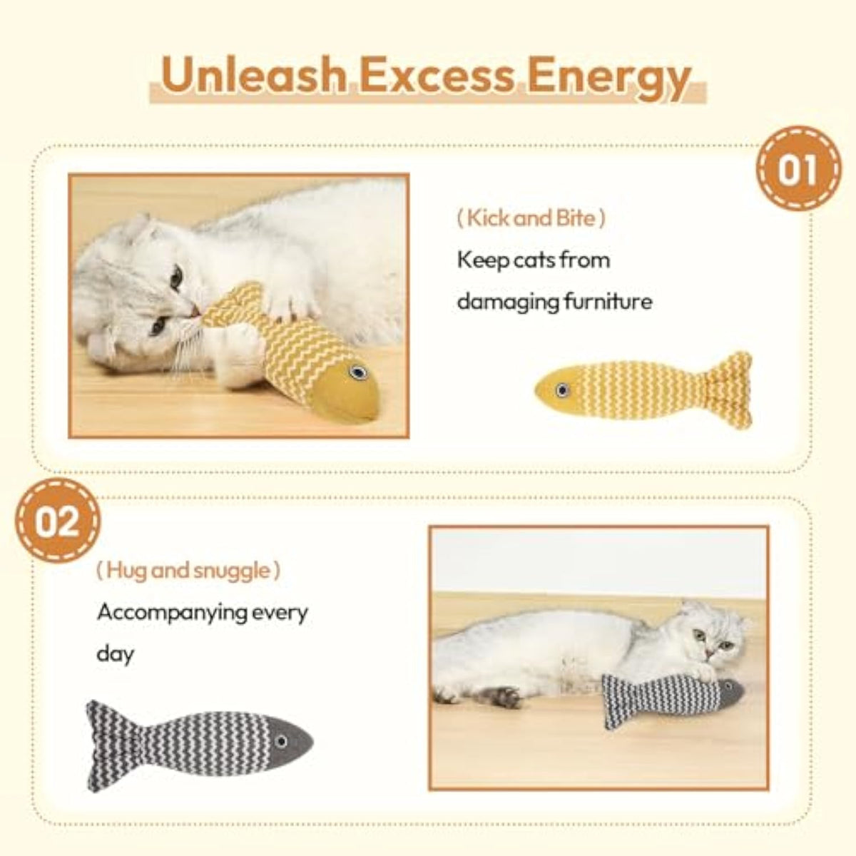 Three-Piece Catnip Fish Kicker Toy Set — product detail 9