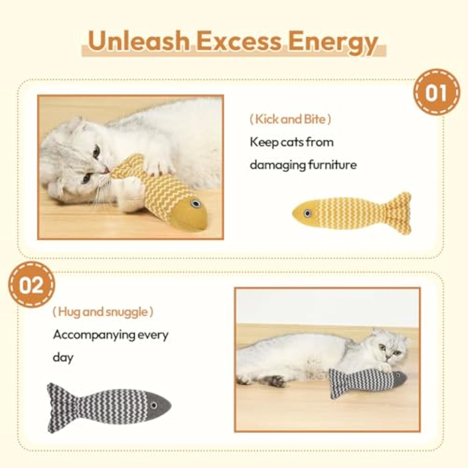 Three-Piece Catnip Fish Kicker Toy Set — product detail 9