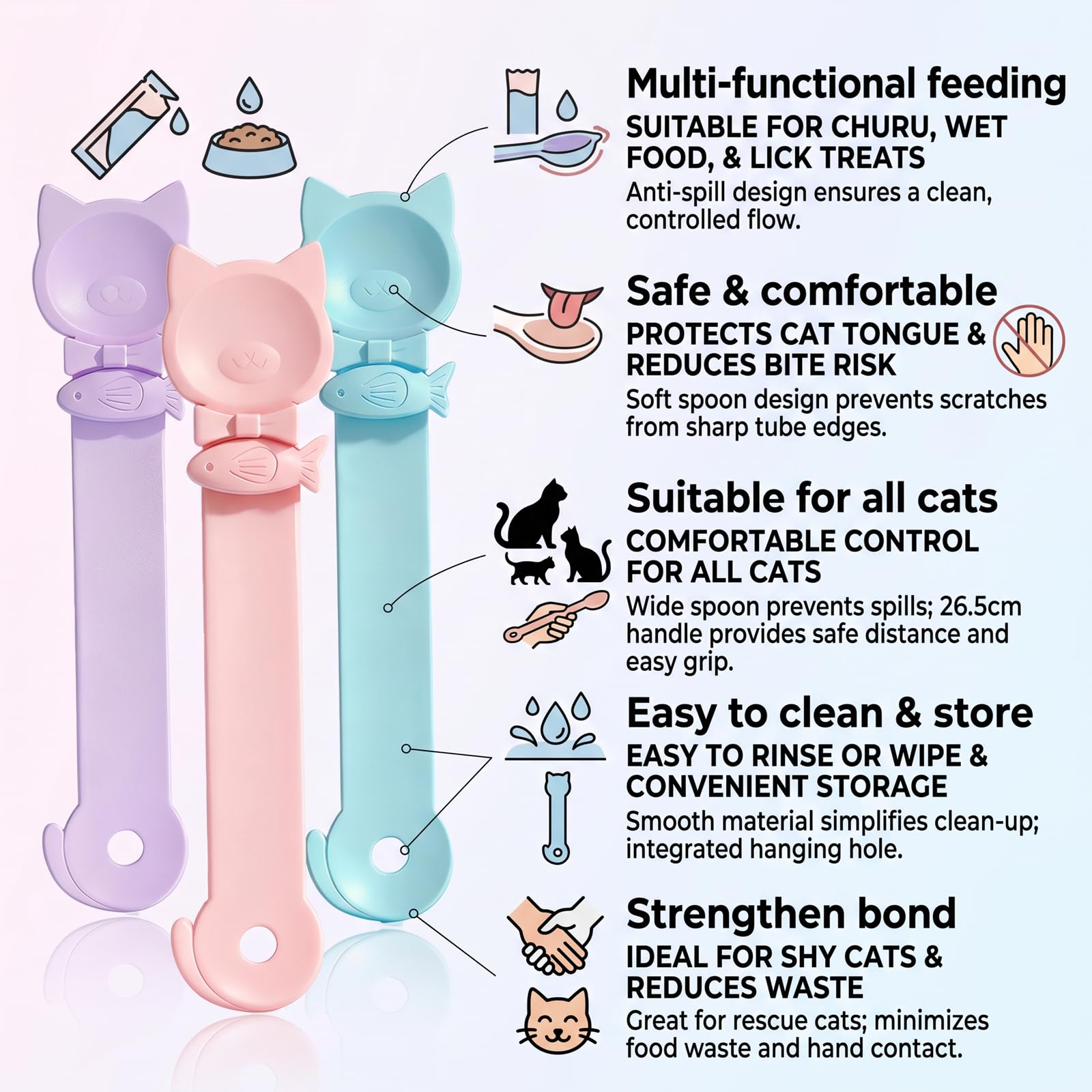 Three-Piece Lickable Cat Treat Spoon Set — product detail 4