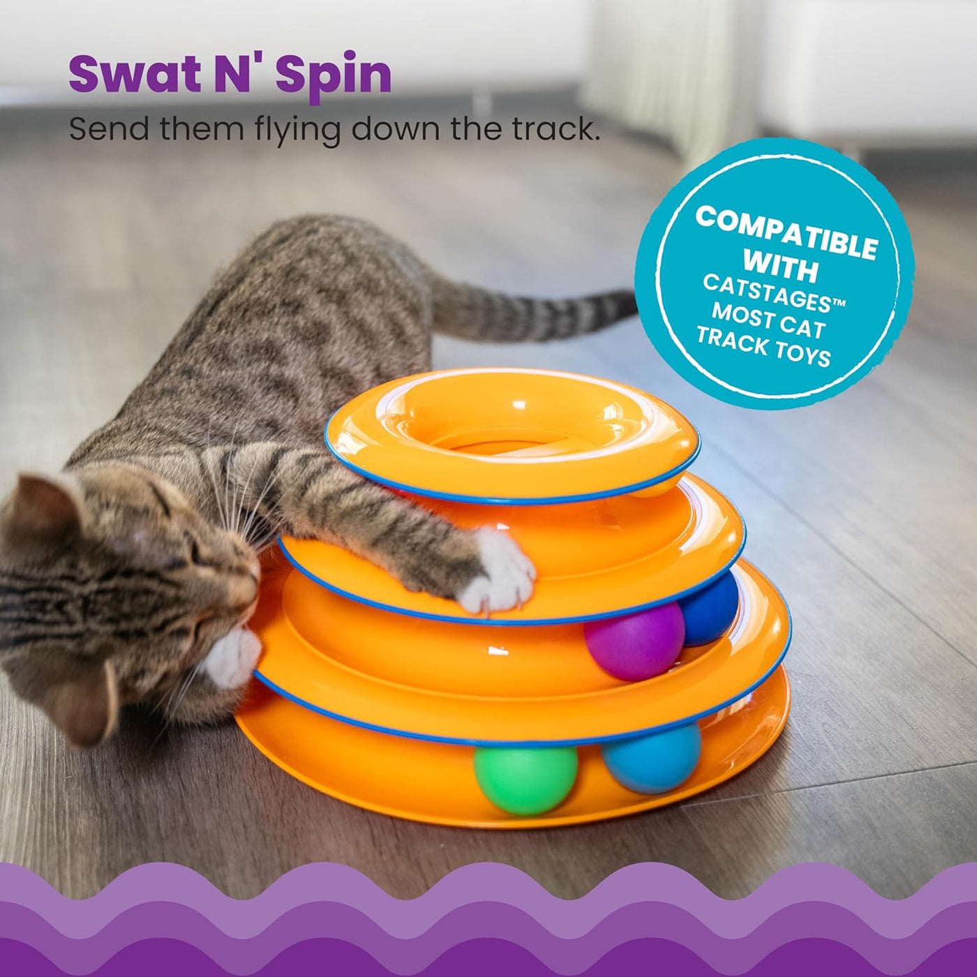 Three-Tier Cat Ball-Track Tower Toy — product detail 1
