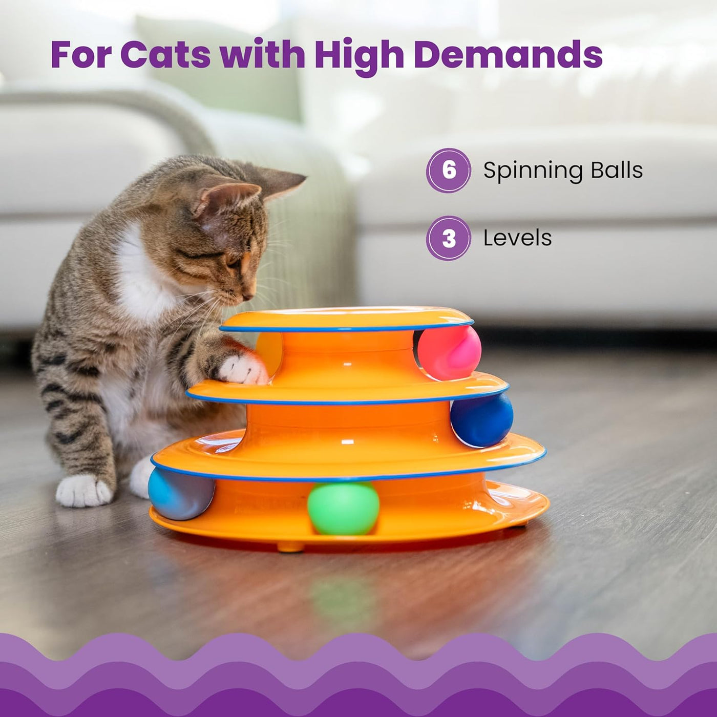 Three-Tier Cat Ball-Track Tower Toy — product detail 6