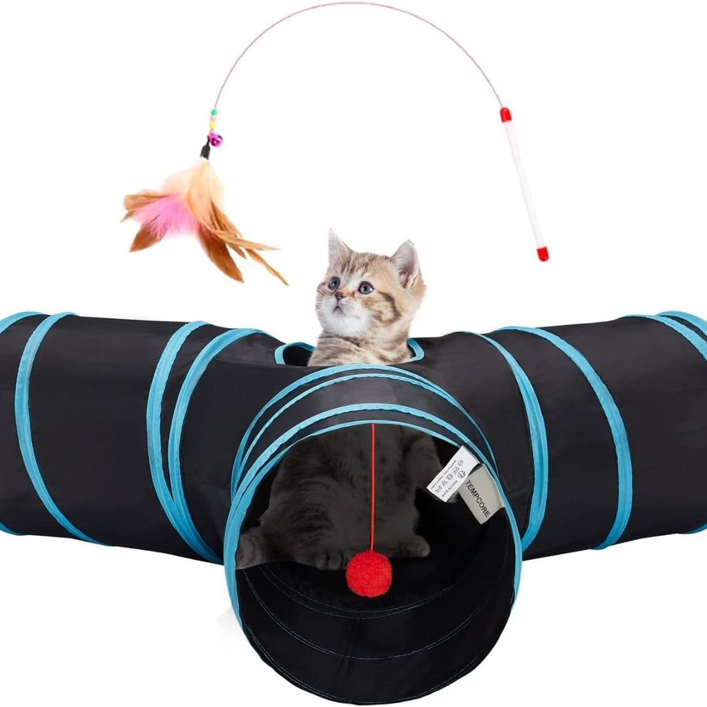 Three-Way Collapsible Cat Tunnel with Peek Windows — product detail 1