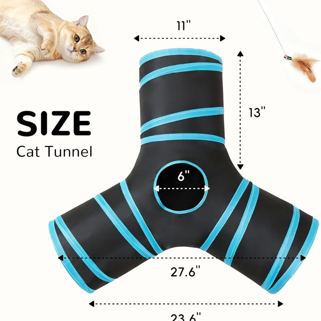 Three-Way Collapsible Cat Tunnel with Peek Windows — product detail 3