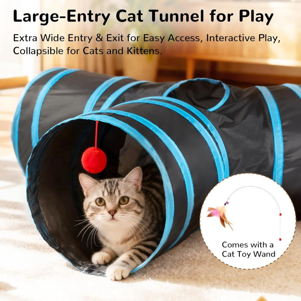 Three-Way Collapsible Cat Tunnel with Peek Windows — product detail 5