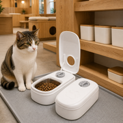 Timed Automatic Cat Feeder with Stainless-Steel Bowl — cat-friendly home interior