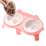 Two-Bowl Elevated Ceramic Cat Feeding Station — product detail 1