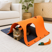 Two-in-One Felt Cat Tunnel & Nest — cat-friendly home interior