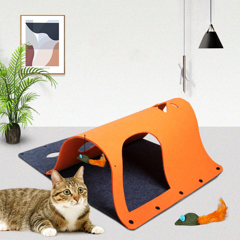 Two-in-One Felt Cat Tunnel & Nest — product detail 1