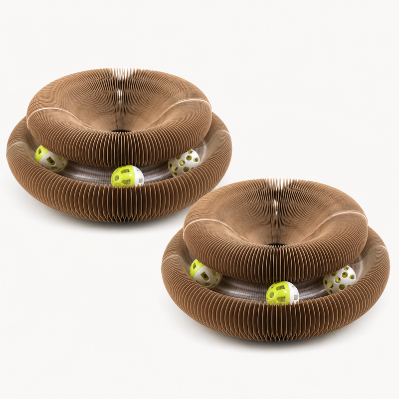 Two-Pack Foldable Magic Organ Cat Scratchers on a clean background