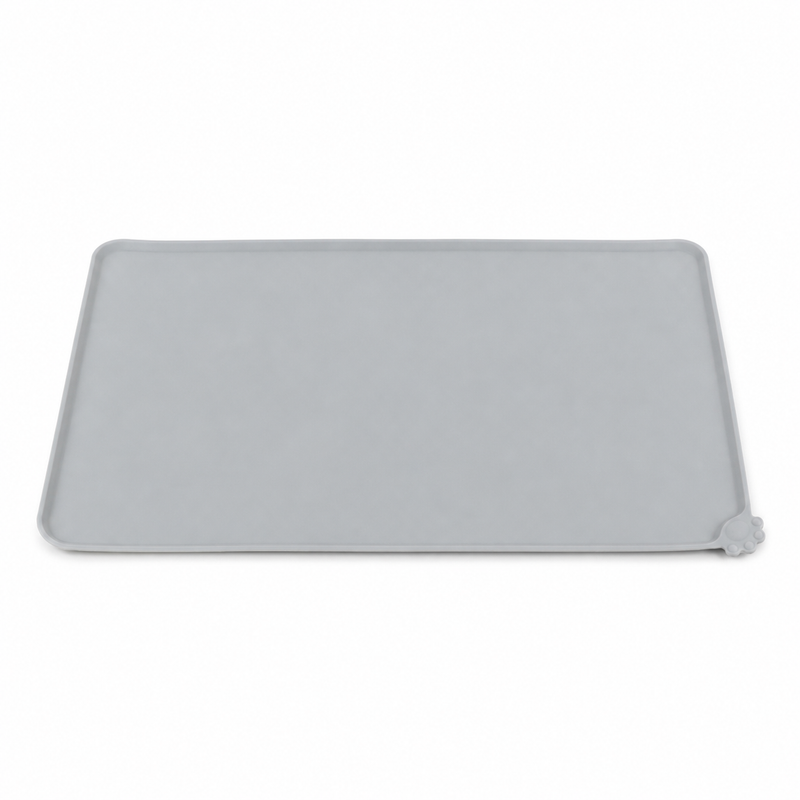 Waterproof Silicone Cat Food Mat with Raised Edge on a clean background