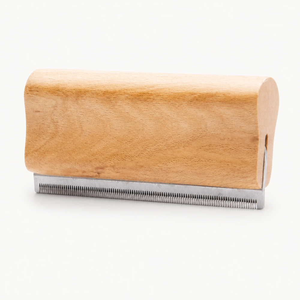 Wood-Handle Cat Shedding Blade on a clean background