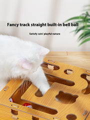 Wooden Cat Maze Puzzle Box with Bell & Wand — product detail 3