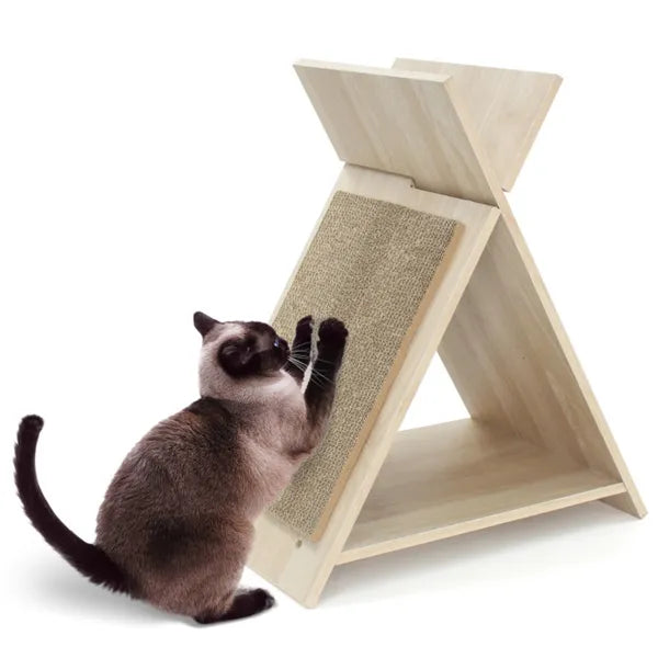 Wooden Cat Scratcher Lounge with Tunnel — product detail 4