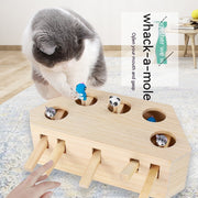 Wooden Five-Hole Whack-a-Mole Cat Puzzle — product detail 1