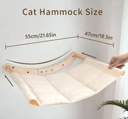Wooden Wall-Mounted Cat Hammock with Cream Canvas — product detail 1