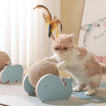 Wooden Whale Cat Puzzle with Sisal Ball — product detail 1