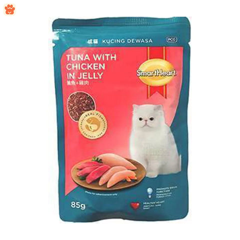 Smartheart Pouch Tuna W Chicken In Jelly Cat Food 85g