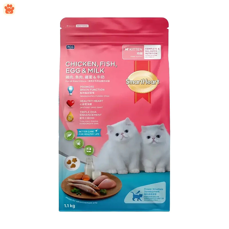 Smartheart Kitten Chicken,Fish Egg & Milk 1.1Kg