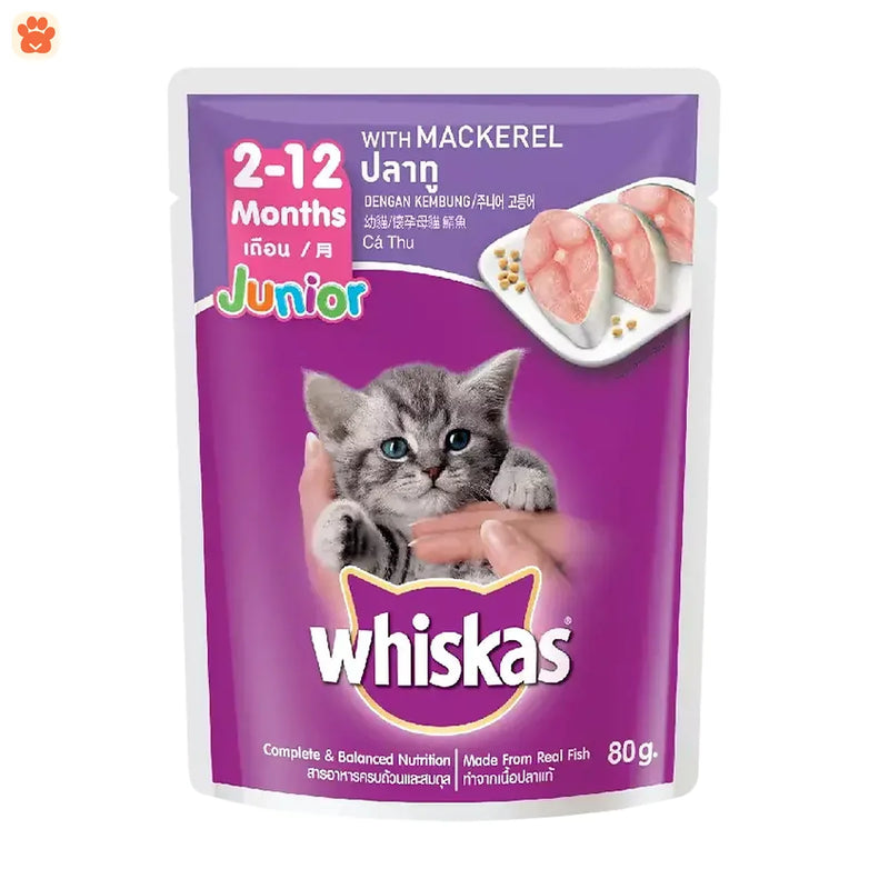 Whiskas Cat Food Junior Mackerel 80g